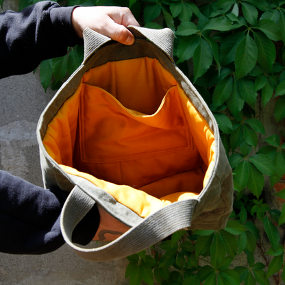 UPCYCLED MILITARY DUFFLE TOTE BAG - BURN
