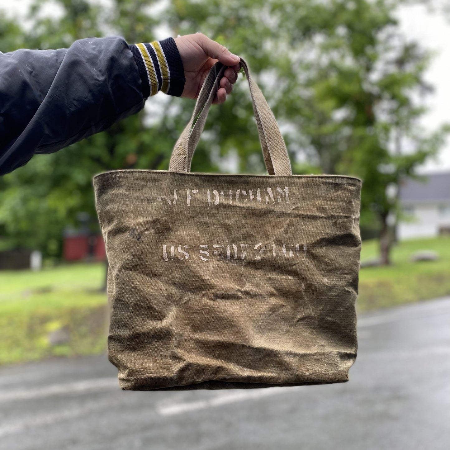 UPCYCLED MILITARY DUFFLE TOTE BAG - DUCHAM