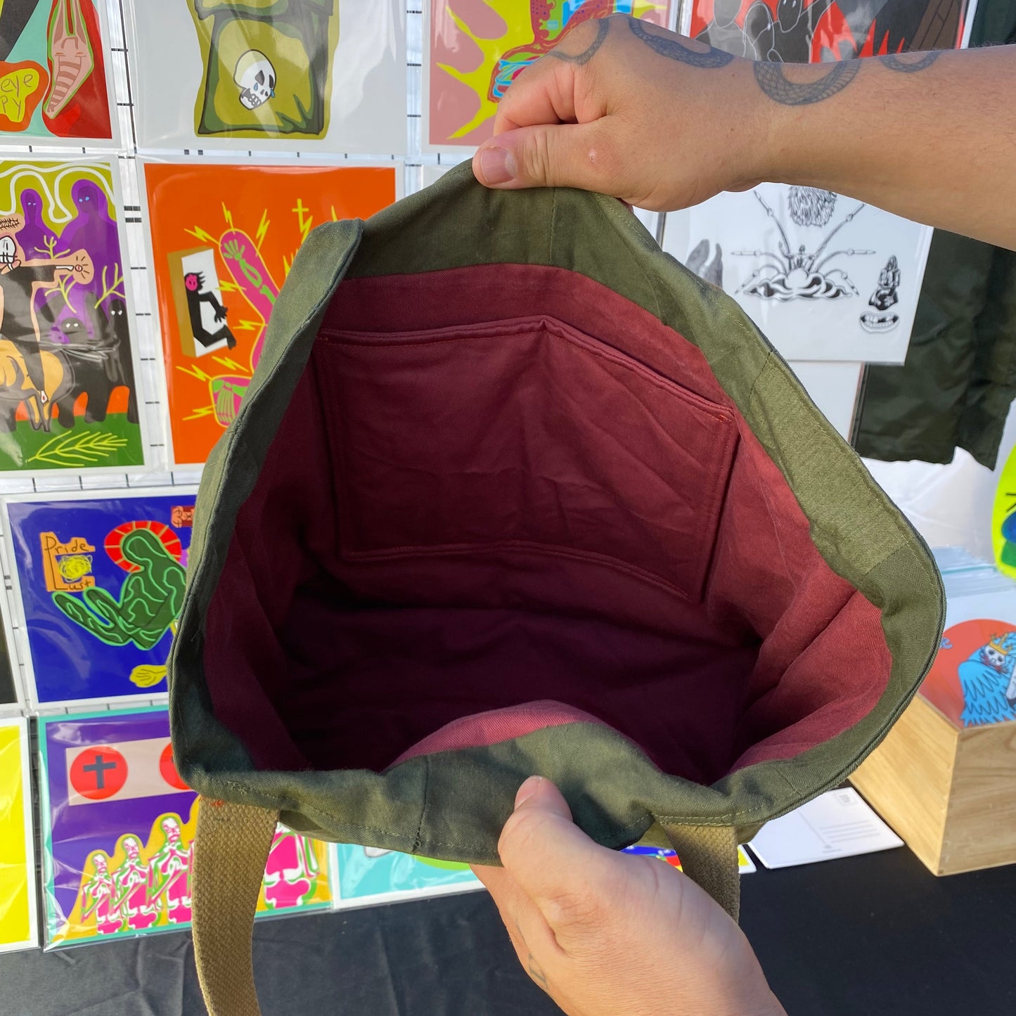 UPCYCLED ARMY HALF SHELL TENT TOTE BAG - PATCH