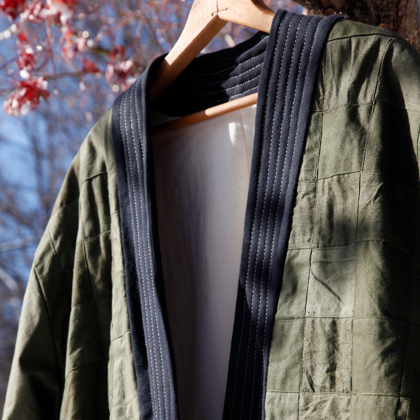 HANDMADE UPCYCLED ARMY HALF SHELL TENT KIMONO #2